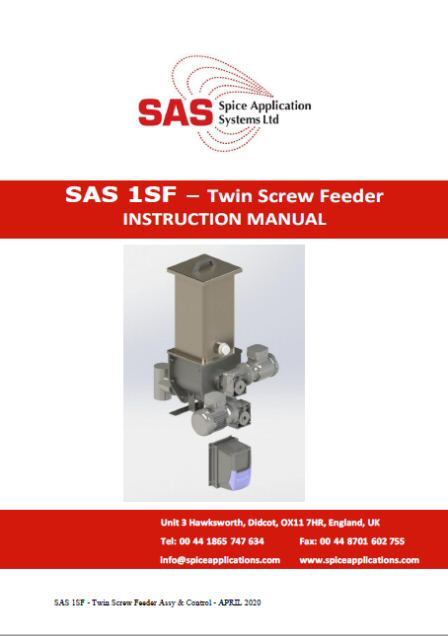 SAS 1SF – Twin Screw Feeder Assy & Control – APRIL 2020