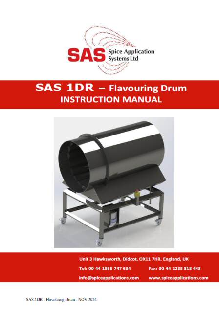 SAS 1 DR - Flavouring Drum Manual